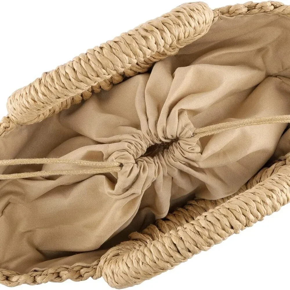 Small Straw Beach Bag Women Crossbody Handle Purse Summer Travel Resort
